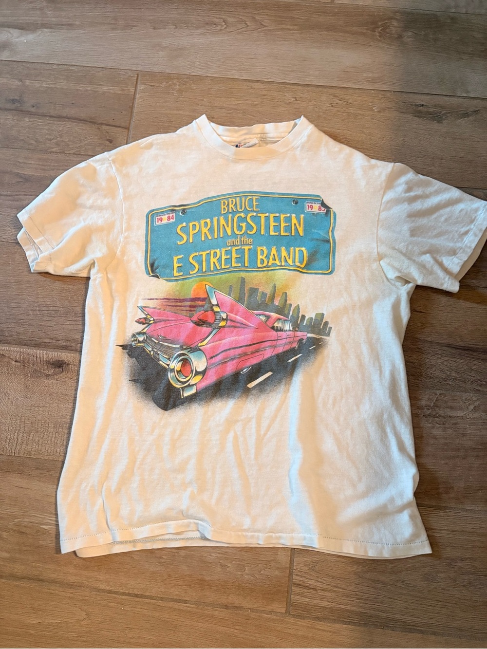 Vintage Bruce Springsteen E Street Band Born USA Tour Pink Cadillac Hanes L Tee